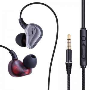 Nuovo auricolare Earhook Sport Dual Dynamic Driver cablato